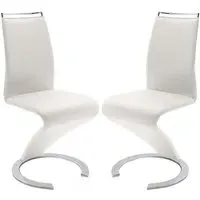 Summer Z Dining Chairs - White, Faux Leather