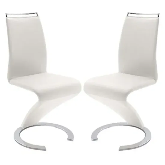 Summer Z Dining Chairs - White, Faux Leather
