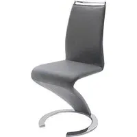 Summer Z-Shaped Dining Chair - Grey, Faux Leather