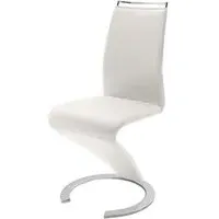 Summer Z-Shaped Dining Chair - White, Faux Leather