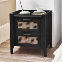 Sumter 2-Drawer Bedside Cabinet - Black Ash, Oak