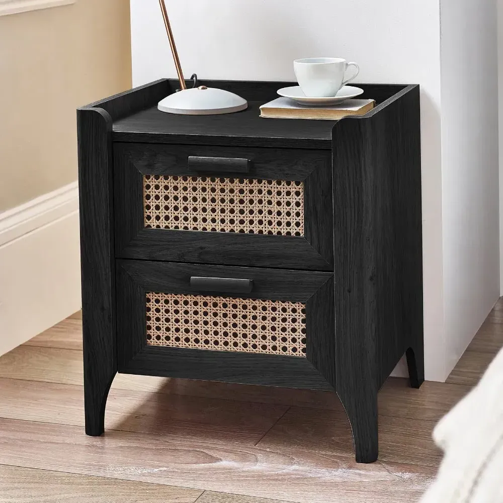 Sumter 2-Drawer Bedside Cabinet - Black Ash, Oak image