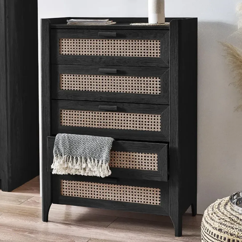 Sumter 5-Drawer Chest - Black Ash, Oak