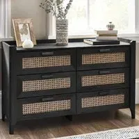 Sumter 6-Drawer Chest - Black Ash, Oak