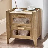 Sumter Bedside Cabinet with 2 Drawers - Oak