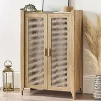 Sumter Shoe Storage Cabinet with 2 Doors - Oak