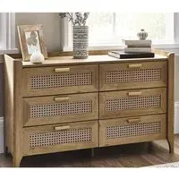 Sumter Wide 6-Drawer Chest - Oak