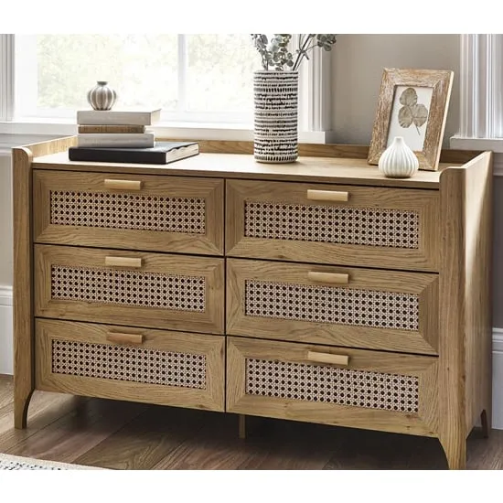 Sumter Wide 6-Drawer Chest - Oak