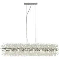 Sunburst 16 Light Glass Beads Bar Pendant Light - Chrome