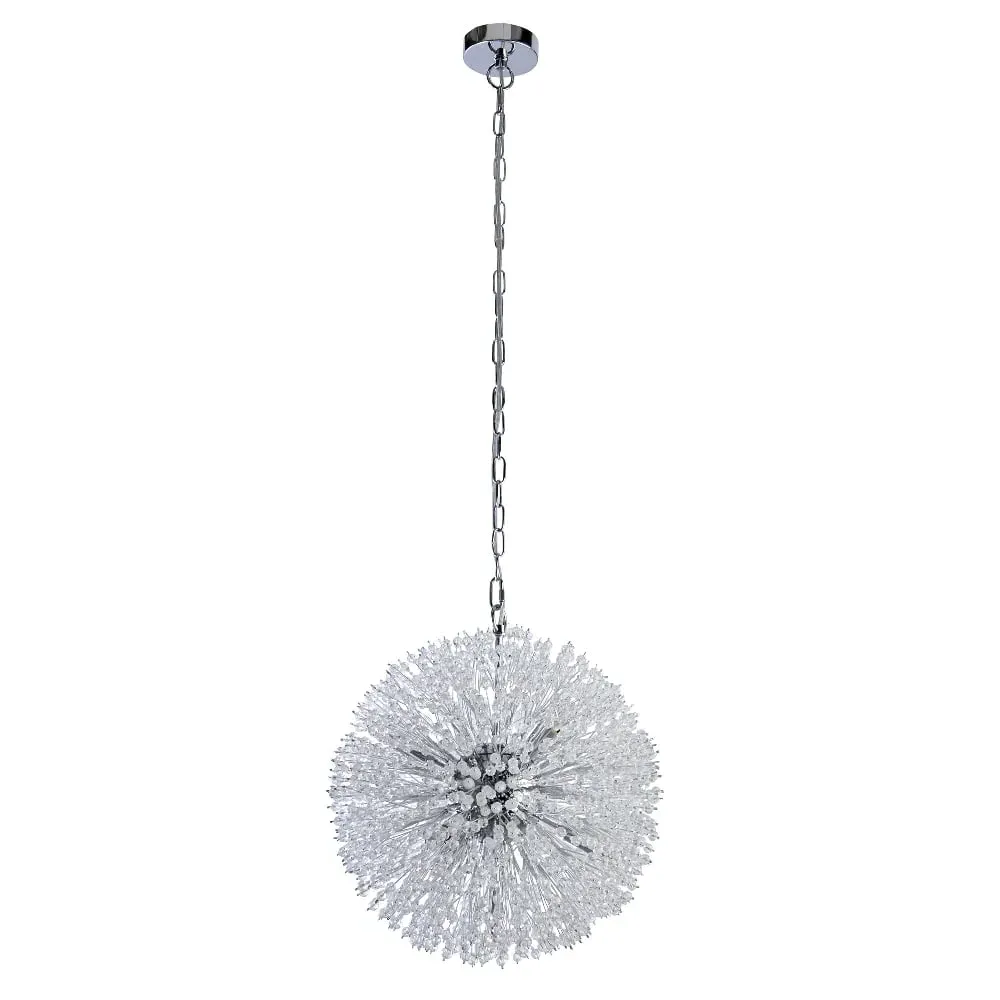 Sunburst 7 Light Glass Beads Pendant Light - Chrome image