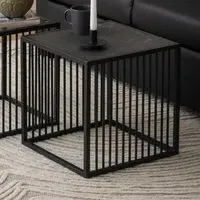 Surf Side Table with Metal Frame - Black