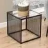 Surf Smoked Glass Side Table - Black, Metal