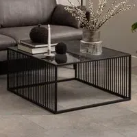 Surf Square Coffee Table - Black Izmir, Wood and Glass