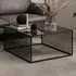 Surf Square Coffee Table - Black Izmir, Wood and Glass
