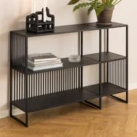 Surf Wide Bookcase with Metal Frame - Black