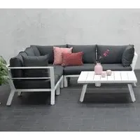 Sushi Corner Lounge Suite Set with Coffee Table - White