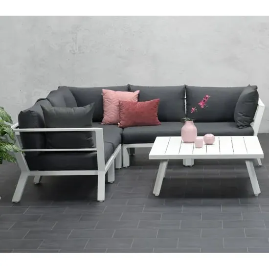 Sushi Corner Lounge Suite Set with Coffee Table - White image