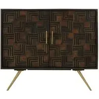 Sutra Wooden Sideboard with Storage - Brown, Mango Wood