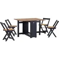 Suva Butterfly Dining Table with 4 Chairs - Blue, Pine
