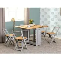 Suva Butterfly Dining Table with 4 Chairs - Grey, Pine