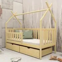 Suva Single Bed with Storage & Foam Mattress - Pine