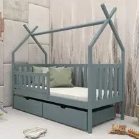 Suva Single Bed with Storage - Grey, Pine