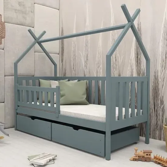 Suva Single Bed with Storage - Grey, Pine