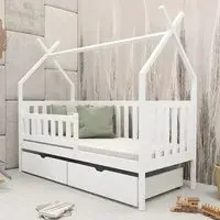Suva Single Bed with Storage - White, Pine
