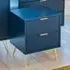 Suzuka Bedside Cabinet with 2 Drawers - Navy Blue, Wood