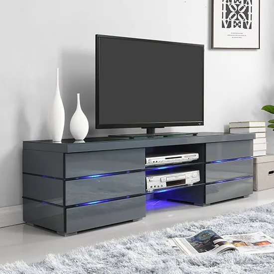 Svenja TV Stand with LED Lighting - Grey