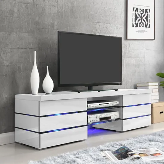 Svenja TV Stand with LED Lighting - White