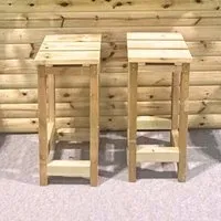 Swanzey Garden Bar Stools Set of 2 - Natural, FSC Wood alternate view