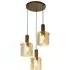 Sweden 3 Light Multi Drop Pendant Light - Mocha, Amber Glass