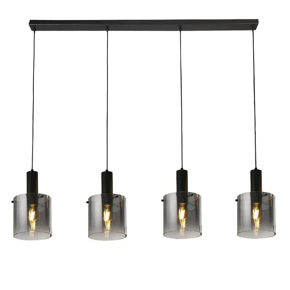 Sweden 4 Light Bar Pendant Light - Black, Metal