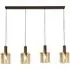 Sweden 4 Light Bar Pendant Light - Mocha, Amber Glass