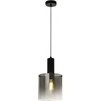 Sweden Smoked Ombre Glass Pendant Light - Black, Metal