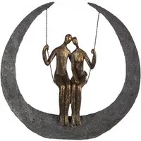 Swing Couple Sculpture - Antique Bronze, Grey alternate view