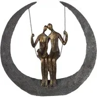Swing Poly Design Sculpture - Antique Bronze, Grey
