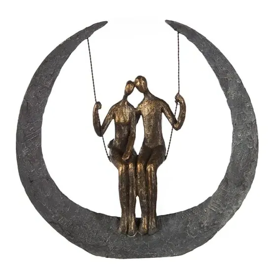 Swing Poly Design Sculpture - Antique Bronze, Grey image