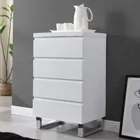 Sydney Chest with 4 Drawers - White, MDF