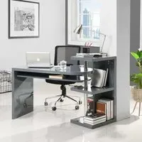 Sydney High Gloss Rotating Laptop Desk - Grey, Chrome