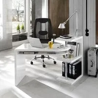 Sydney High Gloss Rotating Laptop Desk - White, Chrome