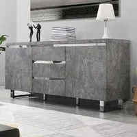 Sydney Large Sideboard with 2 Door 3 Drawer - Concrete Effect