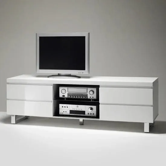 Sydney TV Stand with 4 Drawers - White, MDF