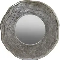 Sylva Large Round Wall Mirror - Silver, Metal