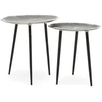 Sylva Set Of 2 Side Tables - Silver, Black