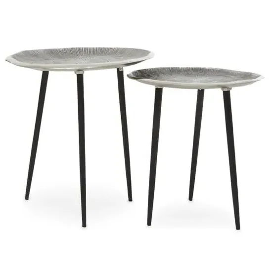 Sylva Set Of 2 Side Tables - Silver, Black