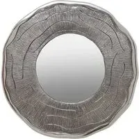 Sylva Small Round Wall Mirror - Silver, Metal