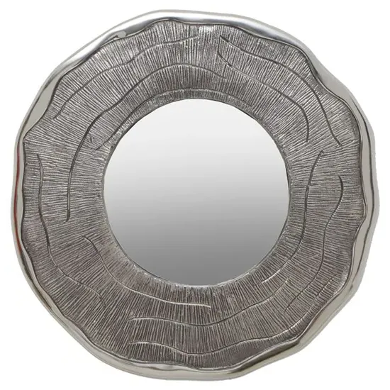 Sylva Small Round Wall Mirror - Silver, Metal