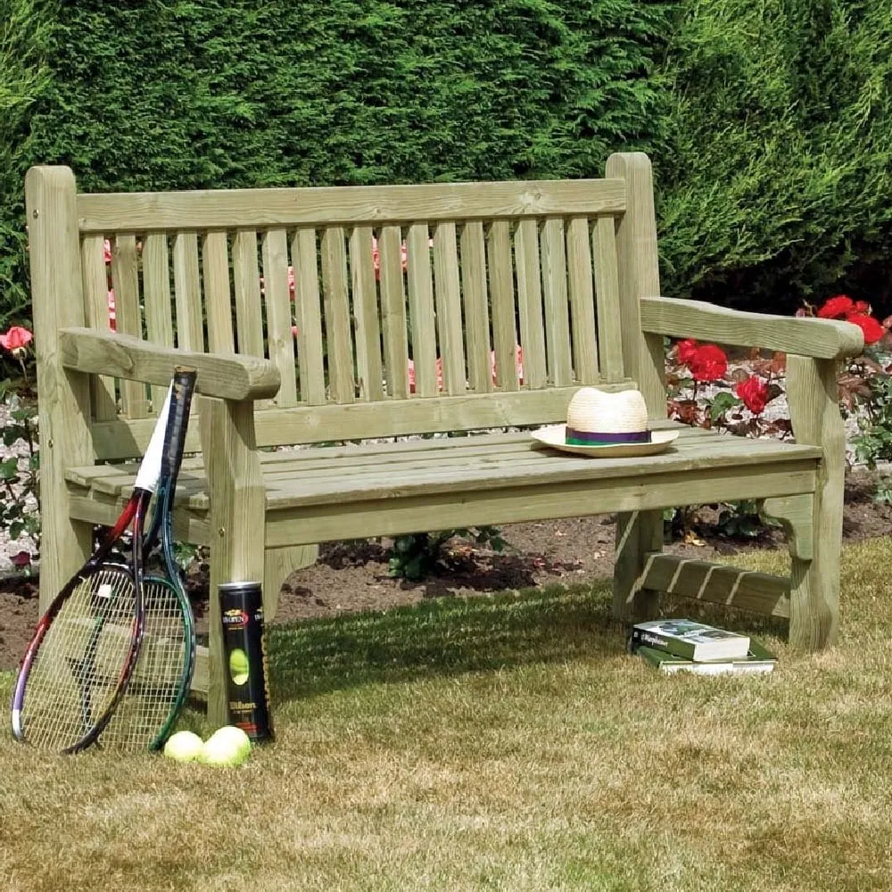Syresham 2-Seater Garden Bench - Natural image